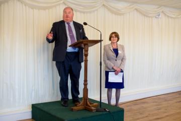 The Right Honorable Eric Pickles, UK Secretary of State for Communities and Local Government, addresses guests at a reception held in the Houses of Parliament, 30 April 2014, marking the Baha&#039;i festival of Ridvan.